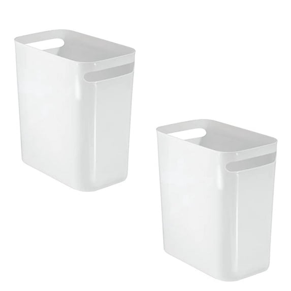 2Pack Plastic Trash Can Wastebasket, Classic Garbage Container Recycle Bin for Bathroom, Bedroom, Kitchen, Home Office
