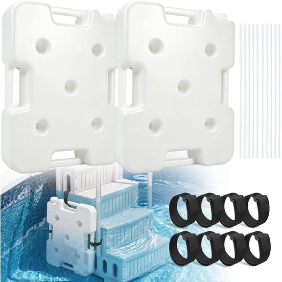 2Pack Pool Ladder Weights for Above Ground Pools, 96lbs HDPE Pool Step Weights - Reusable Sand-Fillable Universal Sand Bags, Step Anchors for Above Ground Swimming Pool Stair Entry Systems