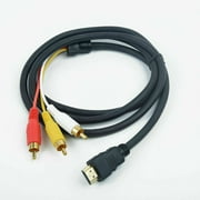 2Pack HDMI Converter Adapter HDMI to Male RCA Video Audio AV Component Converter Cable HDTV 1080P 1.5m/5ft