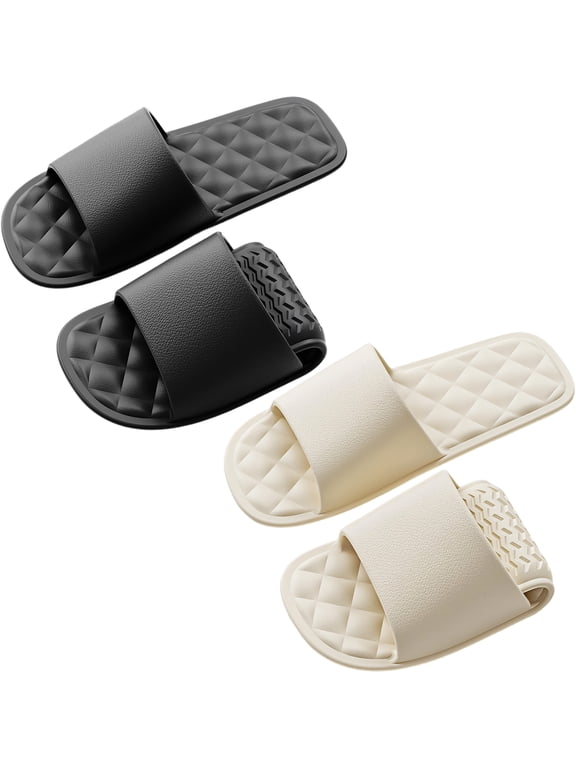 2Pack Portable Foldable Travel Slippers for Men - Lightweight EVA Non-Slip Slides - Palm-Sized Compact Shower & Beach Shoes