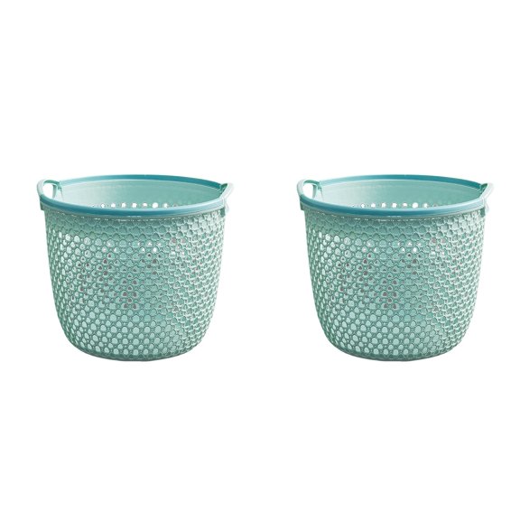2Pack Portable Laundry Hamper, Waterproof Hollow Laundry Basket for Bathroom Bedroom Dirty Clothes, Light Blue