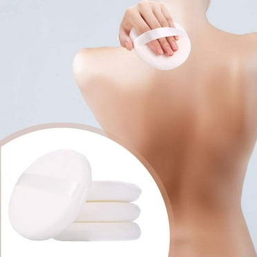 2Pack Powder Puff, Large Loose Powder Puff, Powder Puff for Body Powder, Ultra Soft Velour Body Powder Puff, White, Round