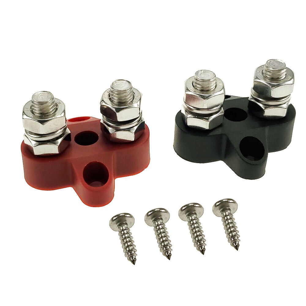 2Pack Power Terminal Blocks DC 48V M8 (5/16") Dual HeavyDuty Terminal