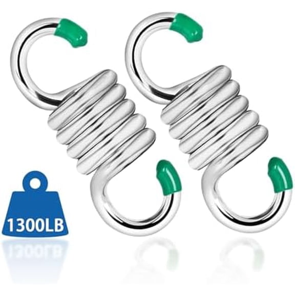 2Pack Premium Porch Swing Springs (Silver Small),1300lb Heavy Duty Springs, Rust Resistant Swing Springs, Spring for Swing Hammock Hanging Chair Spring for Hammock Spring,Porch Swings