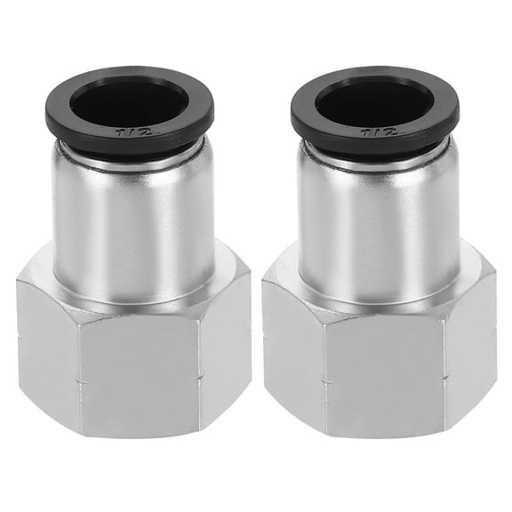 2Pack Push to Connect Fittings, 1/2"x1/2" NPT Straight Pneumatic Connector
