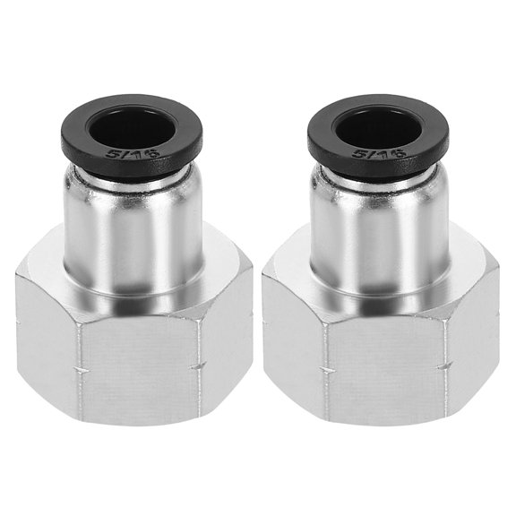 2Pack Push to Connect Fittings, 5/16"x3/8" NPT Straight Pneumatic Connector