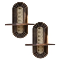 2Pack Rattan Wall Shelf Decorative Hanging Shelf Flowers Bohemian Modern Design Home Wall Decoration 1Pc Hangs Home Decor