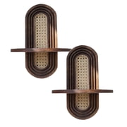 2Pack Rattan Wall Shelf Decorative Hanging Shelf Flowers Bohemian Modern Design Home Wall Decoration 1Pc Hangs Home Decor
