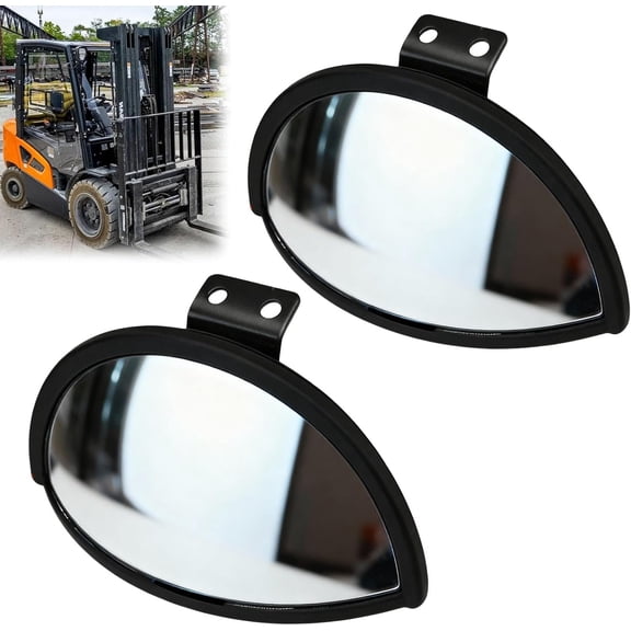 2Pack Rear View Mirrors for Forklifts, Car Mirrors for Tractors, Harvesting Machines, Universal Rear View Mirror, Half Dome Mirror, Blind Spot Adjustable Wing Mirror, Wide Angle Mirror