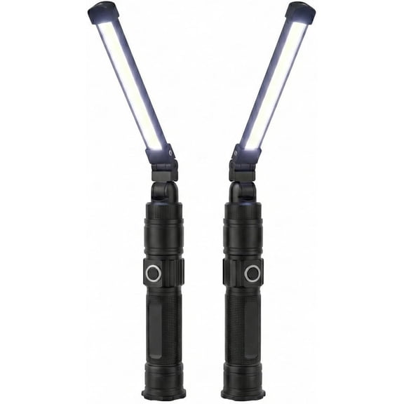 2Pack Rechargeable Work Light,   & 1200 High Lumens  Work Light, 5 Mode & 360? Rotation Mechanic Light, Rechargeable Flashlight for  Repairing,Valentines Day Tool Gifts for Him