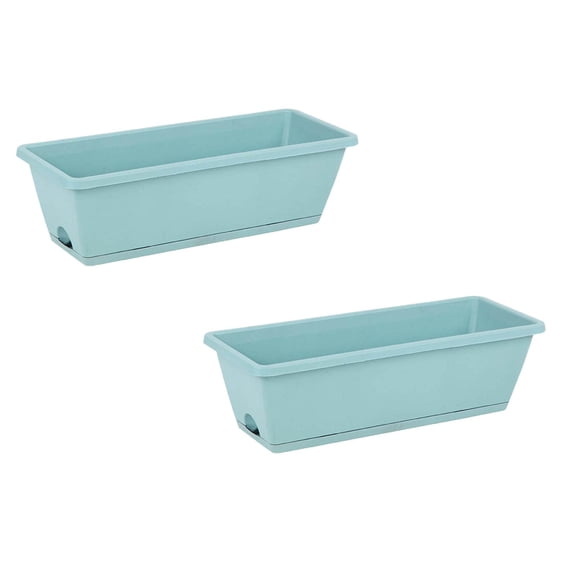 2Pack Rectangular Planter Thickened Flower And Vegetable Pots Containers For Balcony Home Flower Pots