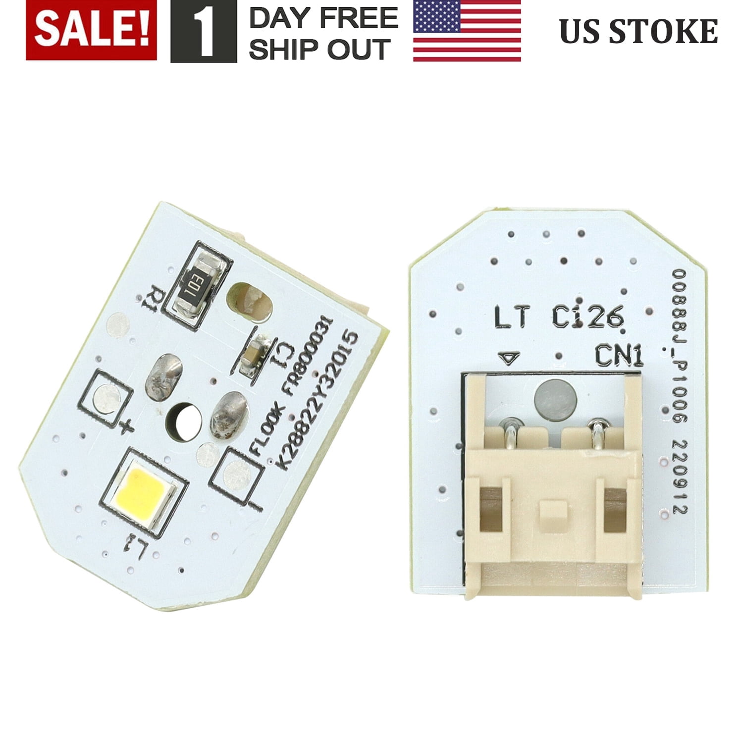 2Pack Refrigerator Light Bulb Fits GE LED Light Replace WR55X25754