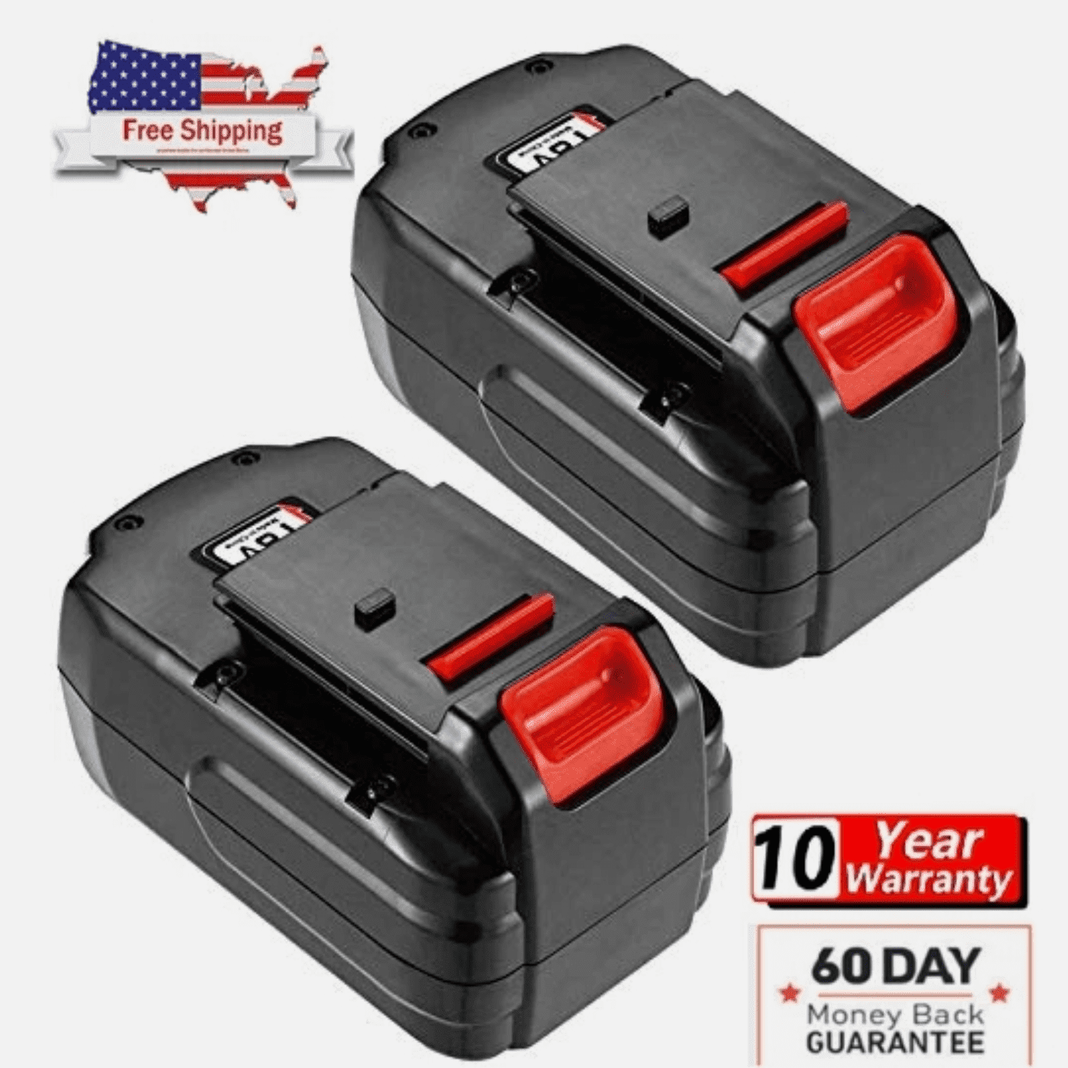 2Pack Replacement 4.8Ah for Porter Cable PC18B 18Volt NiCd PC186CS Battery PCC489N PCC489N PC188 PC1800D