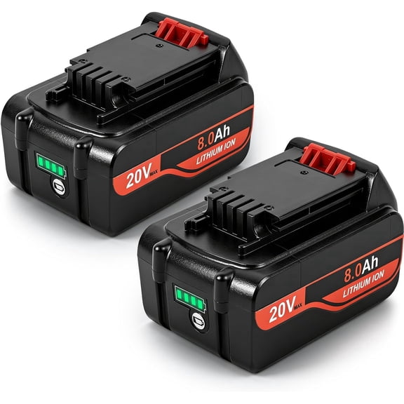 2Pack Replacement for Black and Decker 20V Lithium ion Battery - 8Ah 20 Volt Compatible with Black & Decker Battery LBXR20 LBXR2020 LBX4020 LB2X4020-OPE for Weed Eater, DIY Drilling