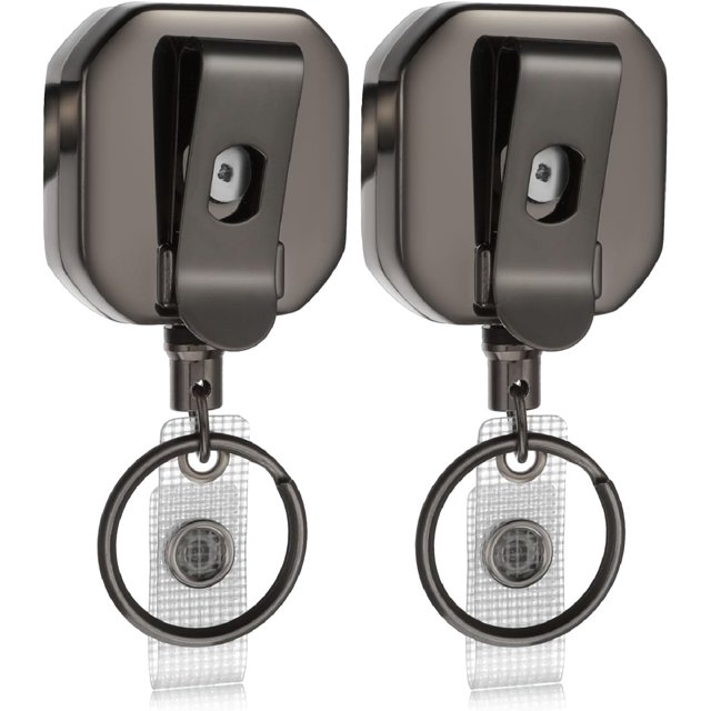2Pack Retractable Keychain, Heavy Duty Badge Holder Retractable ID