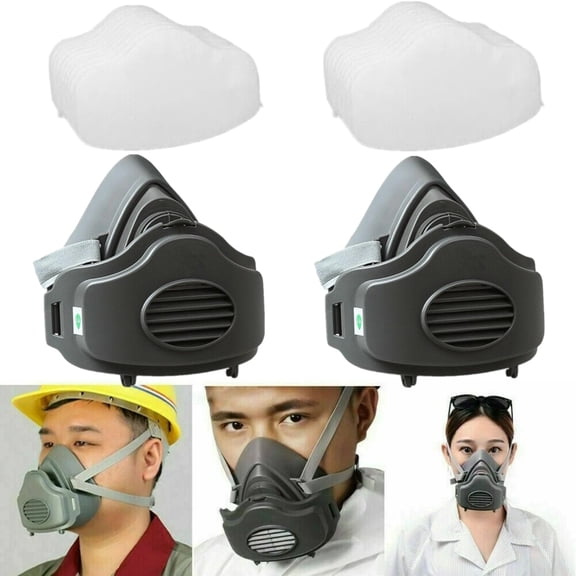 2PackReusable Half Face Cover Respirator Dust Mask for Woodworking Painting Welding