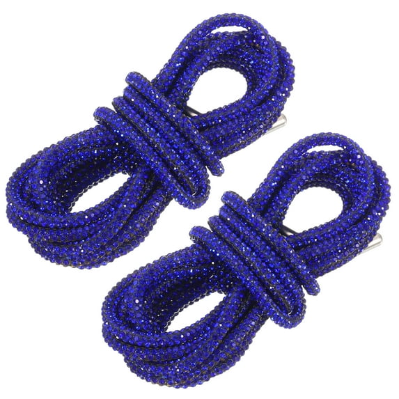 2Pack Rhinestone Shoe Lace, 31.5" Bling Glittered Ropes Drawstring Cords Replacement (Blue)