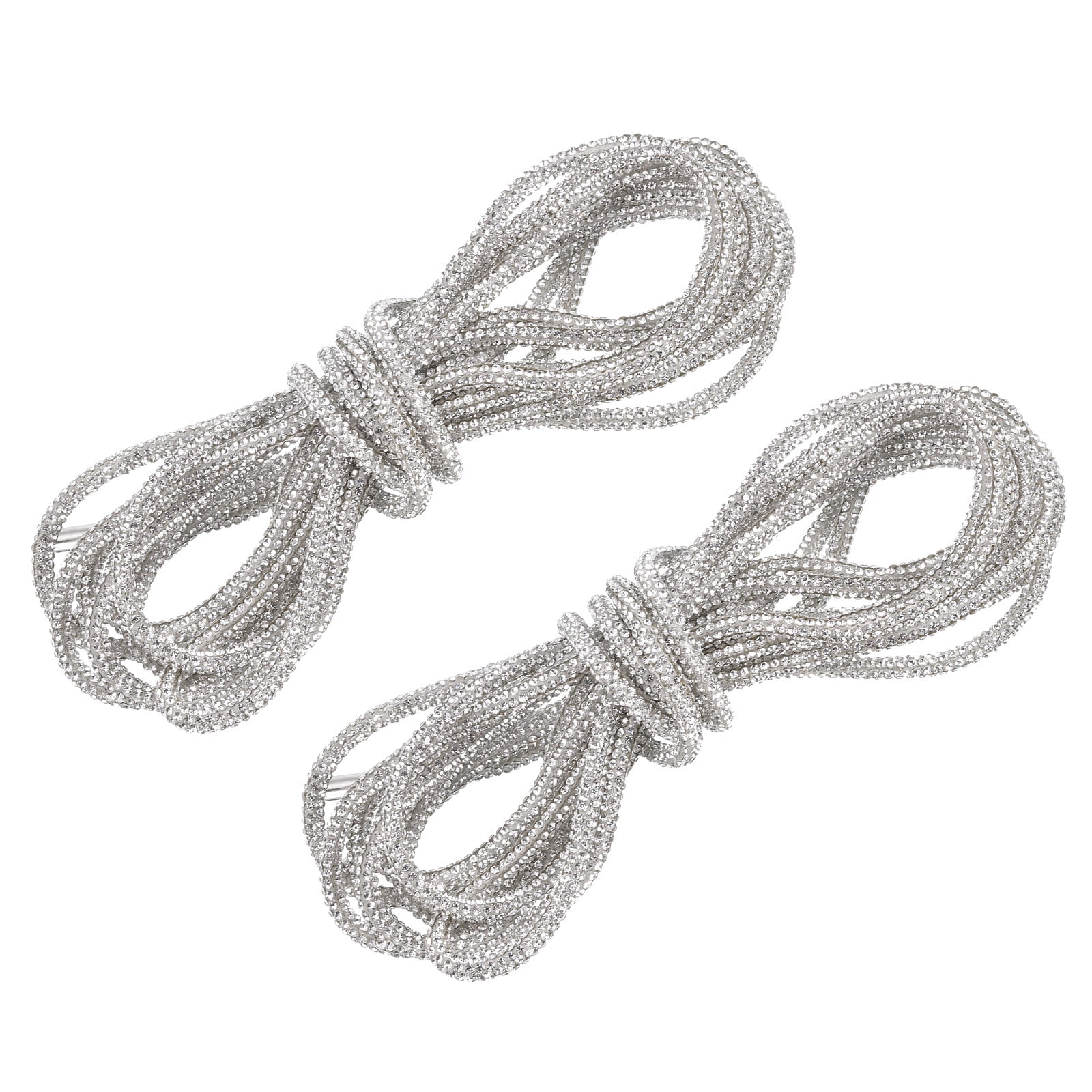 White Rope Drawstrings 2Pack Rhinestone Shoe Lace, 47.2