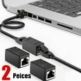 thumbnail image 1 of 2 Pack RJ45 Coupler Inline Connector Cat7 Cat6 Cat5e Ethernet Extender Adapter Female to Female, 1 of 8