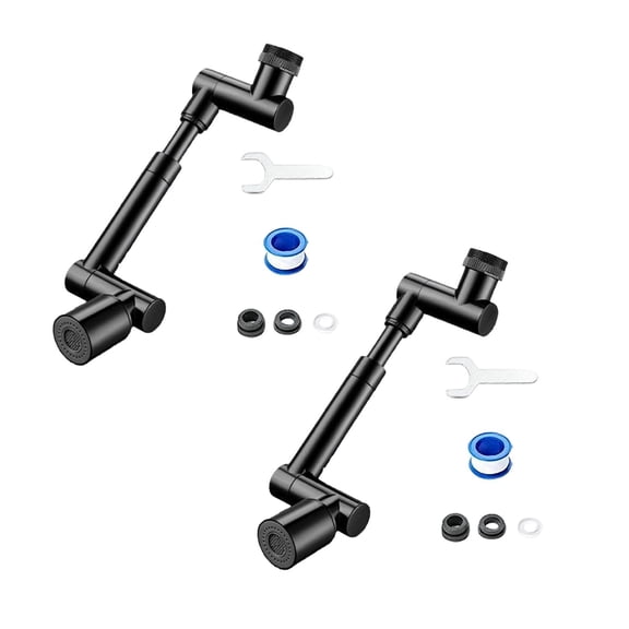 2Pack Rotating Faucet Timnamy Faucet Attachment Upgraded Rotating 1440° Robotic Arm Faucet Flexible Arm For Kitchen Bathroom And Washbasin Faucets Home Decor