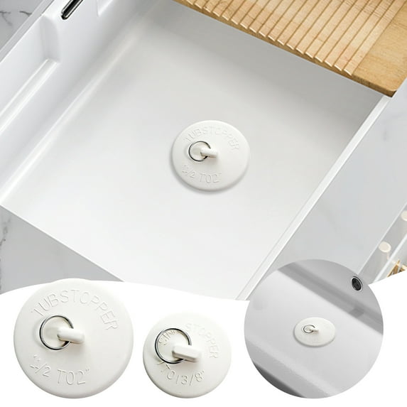 2Pack Rubber Drain Stopper Plugs with 2 Different Sizes for Bathtubs, Kitchen Sinks, Bathroom, Laundry, Bathtub Accessories