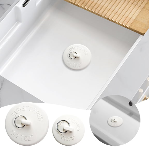 2Pack Rubber Drain Stopper Plugs with 2 Different Sizes for Bathtubs, Kitchen Sinks, Bathroom, Laundry, Bathtub Accessories
