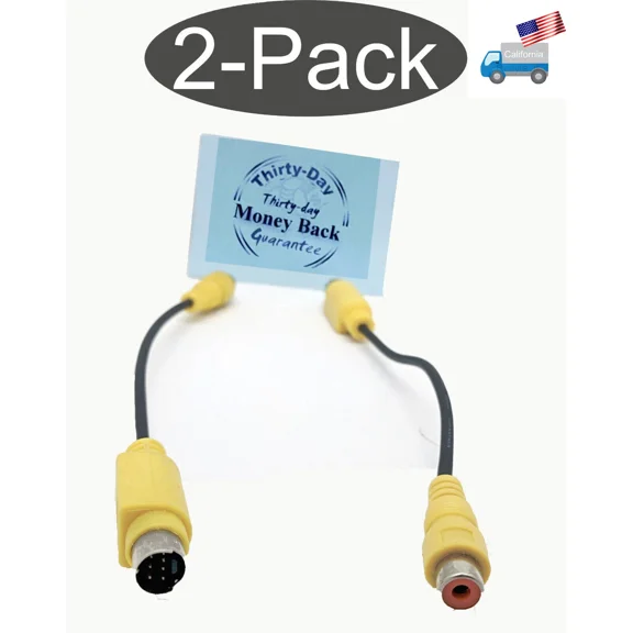 2Pack: S-Video Mini Din 7Pin Male To Rca Female Av Composite Tv Out Laptop Cable