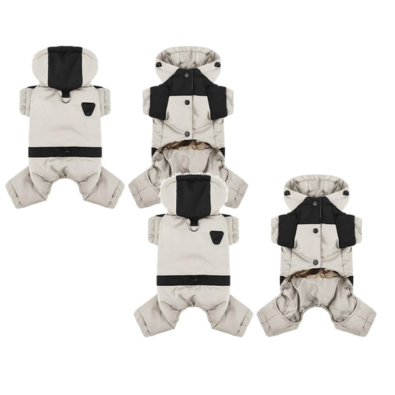 2Pack Sale Countdown! Small Winter Coat With Hood 4 Legs Covered Winter Snowsuit For Adjustable Warm Jacket For Small Pet Clothes Birthday Gift For Pet Dog Cat 11.0"