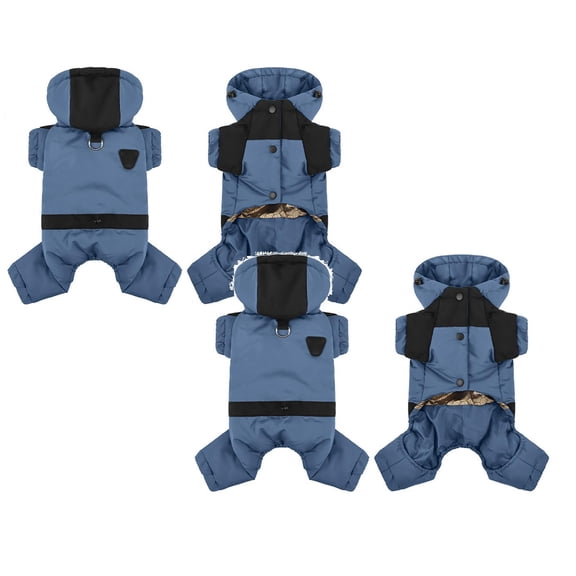 2Pack Sale Countdown! Small Winter Coat With Hood 4 Legs Covered Winter Snowsuit For Adjustable Warm Jacket For Small Pet Clothes Birthday Gift For Pet Dog Cat 9.4"