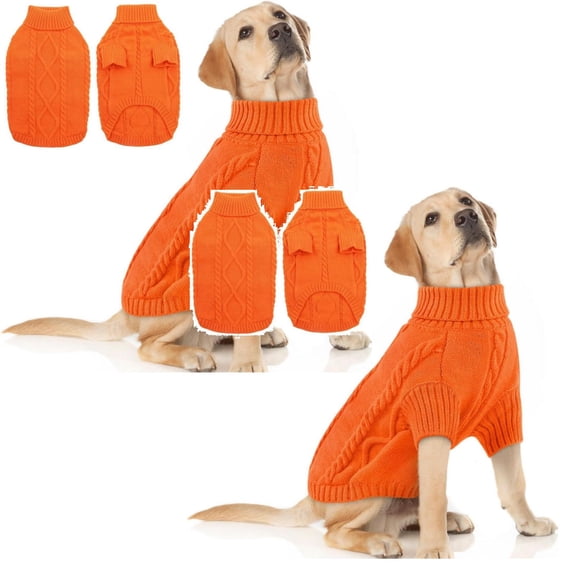2Pack Sale Countdown! Sweater For Large Turtleneck Winter Coat For Male & Female Oversized Warm Autumn/Winter Soft Knit Apparel (Xs 2Xl) Pet Clothes Birthday Gift For Pet Dog Cat 20.5"