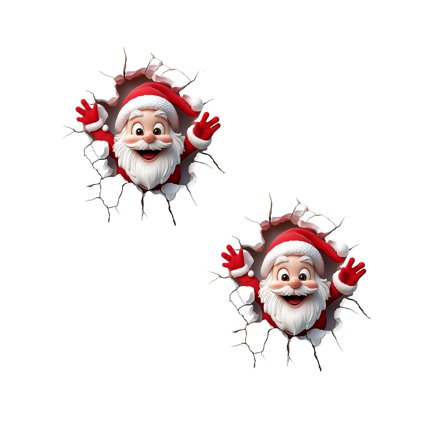 2Pack Santa Through The Wall The Bathroom The Bedroom The Toilet The Home The Wall The Self Sticker Stickers Home Decor