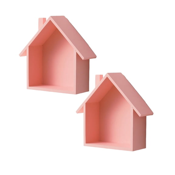 2Pack Shaped Wooden Display Shelves | Cute Small Nursery Decorative Shelf Farmhouse Home Sign With Unique Design 1Pc Hangs Home Decor