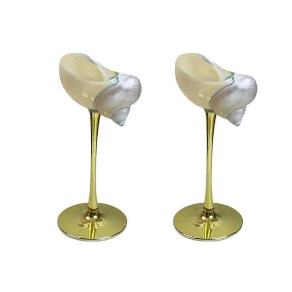 2Pack Shell Conch Wine Glass Creative Ocean themed Wine Cup Romantic Table Centerpiece Wedding Decoration Ideal Gift for Birthday