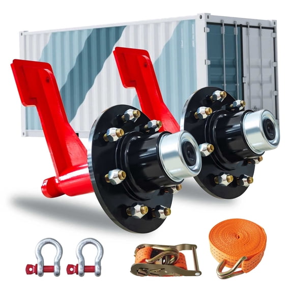2Pack Shipping Container Wheels 8-Lug Wheels Kit, Shipping Container Accessories