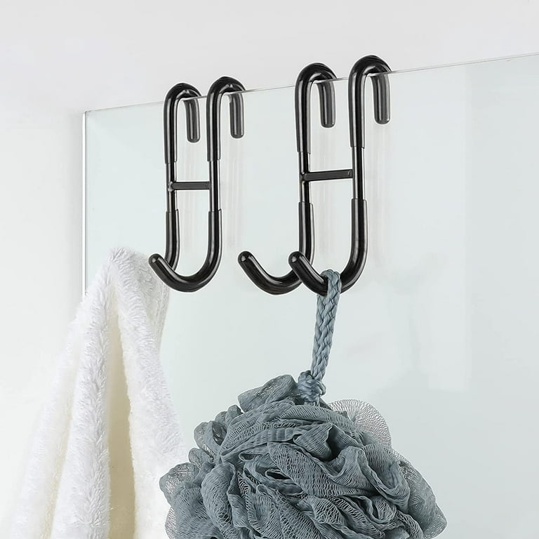 Ecooe Bathroom Hook Shower Screen Set of 2 Shower Hooks for Glass