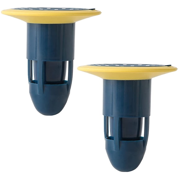 2Pack Shower Floor Drain Backflow Preventer Valve Sewer Core Drainage Insert Drain Plug Hair Catcher Gas Sealer Floor Strainer Trap Seal (Blue)