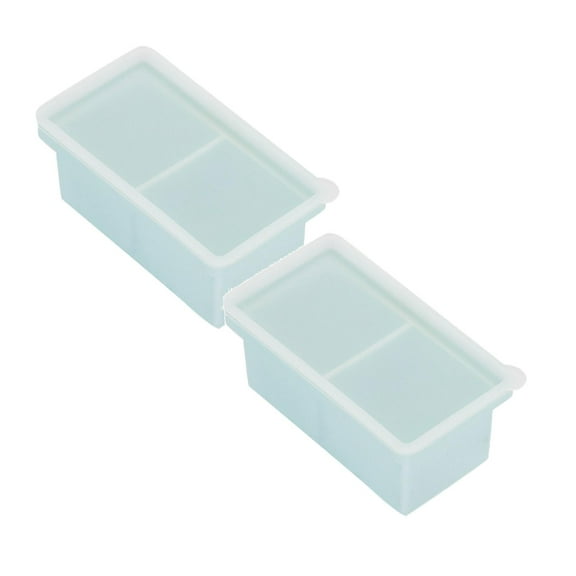 2Pack Silicone Freezer Tray With Lid Soup Freezer Container 2 Cup Extra Large Ice Cube Tray Makes 2 250Ml Portions Cubes For Freezing Soup Stews Sauces. Ice Cube Mold Home Decor