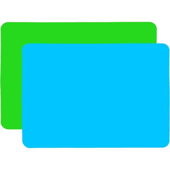 2Pack Silicone Mat, 15.7" x 11.8"Silicone Mats for Crafts,Large Silicone Craft Mat, for Resin Crafting Art Painting Mat Resin Molds Mat Resin Supplies（Blue and Green）