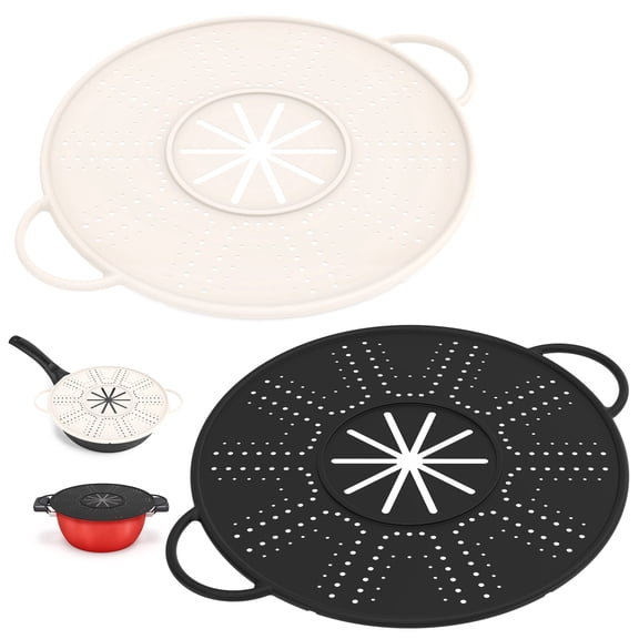 2Pack Silicone Splatter Screen for Frying Pan Foldable Splash Guard Multi Use Grease Splatter Guard Heat Resistant Trivet Mat Dishwasher Safe,13.4*11.02in