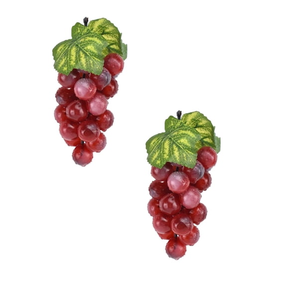 2Pack Simulated Grape Figurine Lifelike Fruit Realistic Fruit Display For Home Kitchen Tabletop Centerpiece Arrangement Desktop Ornament Home Decor