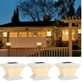 thumbnail image 1 of 3 Pack Solar Deck Lights for 4x4/5x5/6x6 Posts, 360° Beam Angle, Outdoor Square Fence Lighting, Soft White, Dusk-to-dawn, 1 of 7