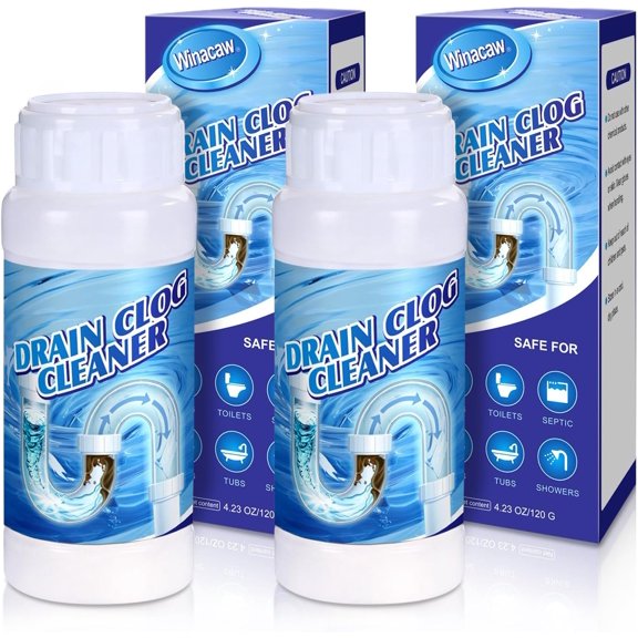 2Pack Sink Drain Cleaner Tool - Upgraded Powerful Pipe Unclogging Agent for Kitchen, Bathroom & Sewer Cleaning