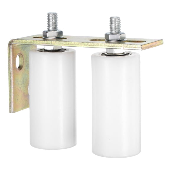 2Pack Slide Gate Guide Roller, 4" Nylon Gate Support Rollers with Bracket, White