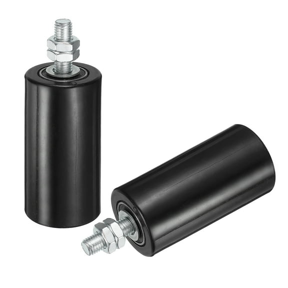 2Pack Slide Gate Guide Roller, 4" Nylon Sliding Gate Support Assembly, Black