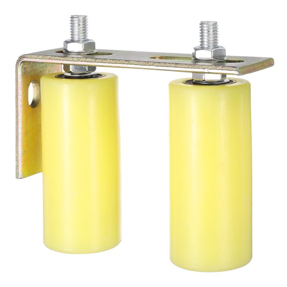 2Pack Slide Gate Guide Roller, 5" Nylon Gate Support Rollers with Bracket, Yellow
