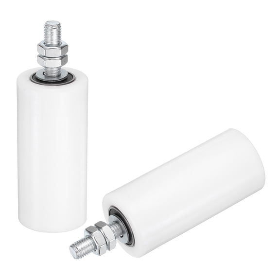 2Pack Slide Gate Guide Roller, 5" Nylon Sliding Gate Support Assembly, White