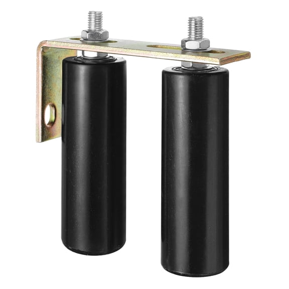 2Pack Slide Gate Guide Roller, 6" Nylon Gate Support Rollers with Bracket, Black