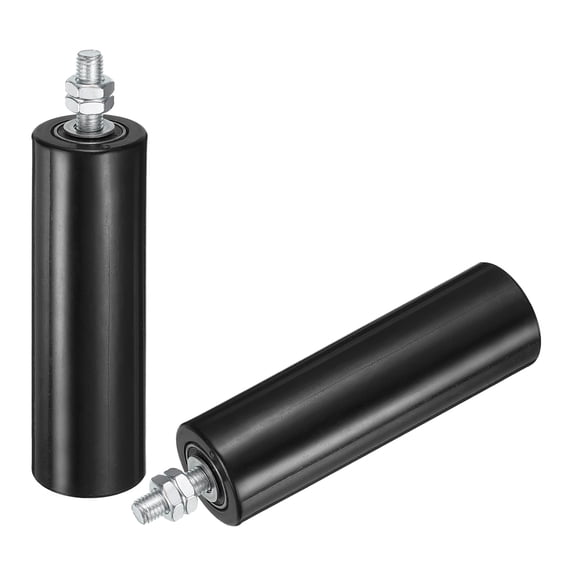 2Pack Slide Gate Guide Roller, 6" Nylon Sliding Gate Support Assembly, Black