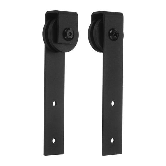 2Pack Sliding Barn Door Hardware Hanger, Mini Sliding Door Hardware for TV Stands Wardrobe Small Cabinets (115x29mm, Straight 2 Holes)