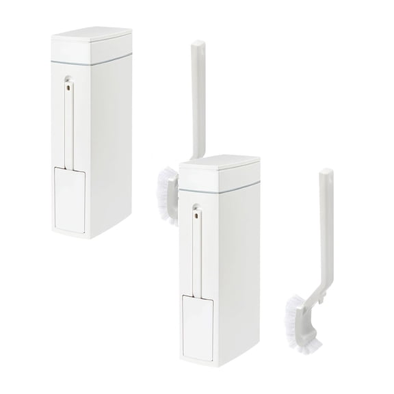2Pack Slim Corner Can With Toilet Brush Space Saving Bathroom With Lids For Easy Waste Disposal And Hygiene Home Textile Storage Home Decor
